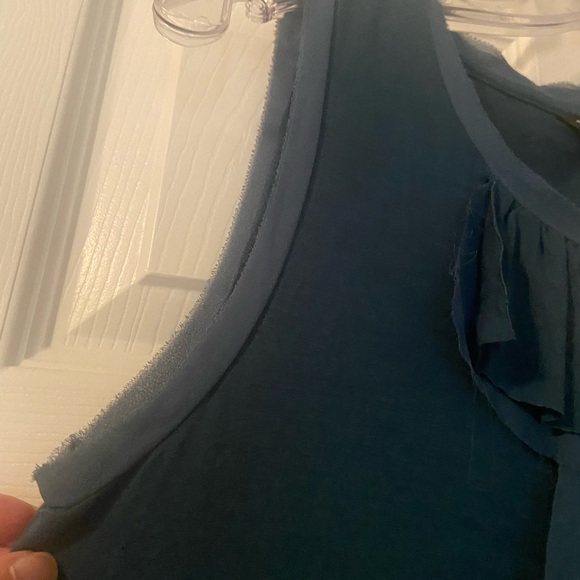 NWT Ann Taylor Navy Ruffle Blouse size medium - Picture 6 of 11